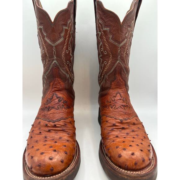 Lucchese 2000 7.5 Full Quill Ostrich Brown Women’sWestern Cowgirl Boots - Picture 6 of 13